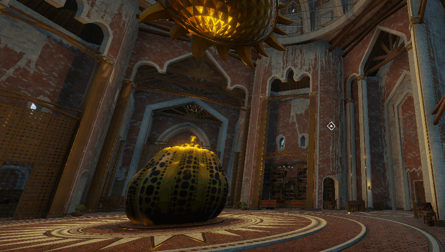 Yayoi Kusama Pumpkin in Sun Temple